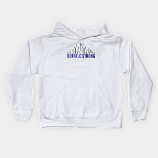 Blue Buffalo Strong New York Skyline Pray For Buffalo Kids Hoodie